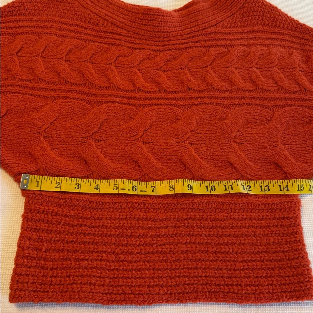 Free People Sienna Cable Knit Sweater Size XSMALL  Burnt Orange